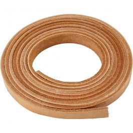 Leerband, B: 10 mm, dikte 3 mm, naturel, 2 m/ 1 doos [HOB-51502]