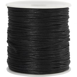 Katoenkoord, dikte 1 mm, zwart, 100 m/ 1 doos [HOB-51514]