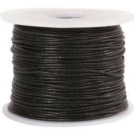 Leerkoord, dikte 1 mm, zwart, 50 m/ 1 rol [HOB-51526]