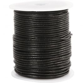 Leerkoord, dikte 2 mm, zwart, 50 m/ 1 rol [HOB-51541]