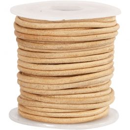 Leerkoord, dikte 2 mm, beige, 10 m/ 1 rol [HOB-51555]