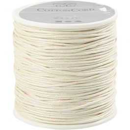 Katoenkoord, dikte 1 mm, off-white, 40 m/ 1 rol [HOB-51568]