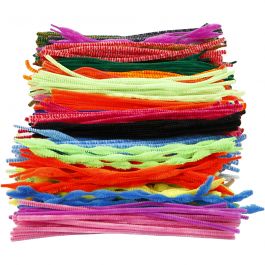 Chenille, L: 30 cm, dikte 6-15 mm, diverse kleuren, 500 div/ 1 doos [HOB-51610]