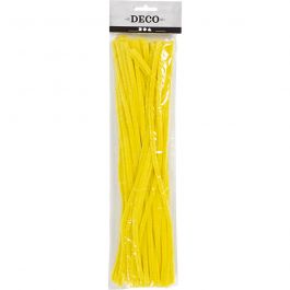 Fil chenille, L: 30cm, ép. 6 mm, jaune, 50 pièces/ 1 Pq. [HOB-51616]