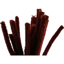 Chenilledraad, L: 30 cm, dikte 15 mm, antiek rood, 15 stuk/ 1 doos [HOB-51622]