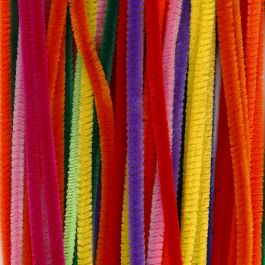 Fil chenille, L: 30cm, ép. 6 mm, ass. de couleurs, 50 ass./ 1 Pq. [HOB-51636]