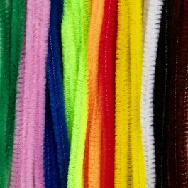 Fil chenille, L: 30cm, ép. 6 mm, ass. de couleurs, 50 ass./ 1 Pq. [HOB-51636]