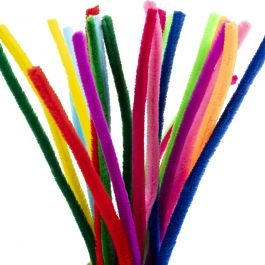 Fil chenille, L: 30cm, ép. 9 mm, ass. de couleurs, 25 ass./ 1 Pq. [HOB-51637]