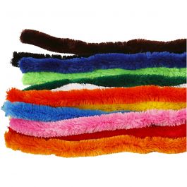 Chenille, grote, L: 45 cm, dikte 25 mm, diverse kleuren, 60 div/ 1 doos [HOB-51643]