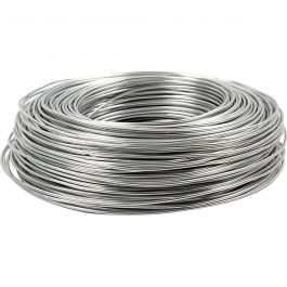 Alu draad, rond, dikte 2 mm, zilver, 100 m/ 1 rol [HOB-51715]