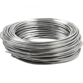 Alu draad, rond, dikte 3 mm, zilver, 29 m/ 1 rol [HOB-51717]
