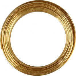 Alu draad, rond, dikte 3 mm, goud, 29 m/ 1 rol [HOB-51721]