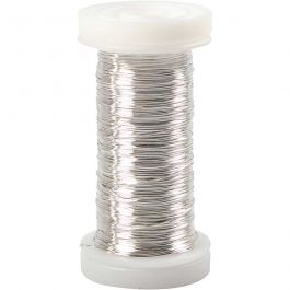 Fil argenté, ép. 0,3 mm, argenté, 50 gr, 100 m/ 1 rouleau [HOB-51736]
