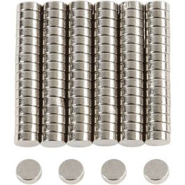Aimants puissants, d: 5 mm, ép. 2 mm, 100pièces [HOB51791]