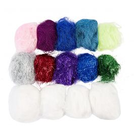 Plastic fibers, diverse kleuren, 500 gr/ 1 doos [HOB-51797]