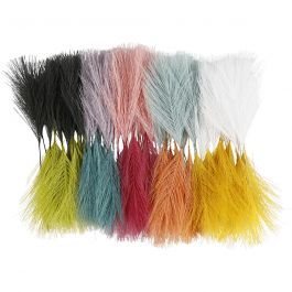 Plumes artificielles, L: 15cm, L: 8cm, 100 pièces/ 1 Pq. [HOB-518070]