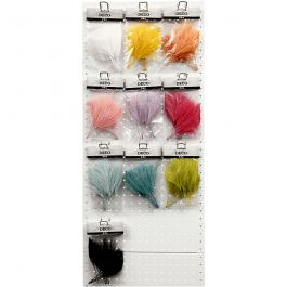 Plumes artificielles, L: 15cm, L: 8cm, ass. de couleurs, 10x10 Pq./ 1 Pq. [HOB-51807]