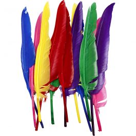 Veren, L: 27 cm, diverse kleuren, 12 stuk/ 1 doos [HOB-51819]