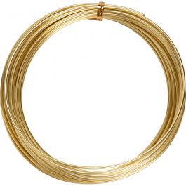 Alu draad, rond, dikte 2 mm, goud, 10m/ 1 rol [HOB-518324]