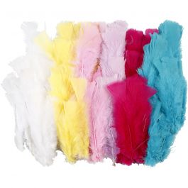 Veren, L: 11-17 cm, diverse kleuren, 144 bol/ 1 doos [HOB-51849]