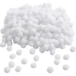 Pompons, d 10 mm, blanc, 450pièce/ 1 Pq. [HOB-51854]