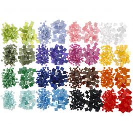 Mini-mosaïques, dim. 5x5+10x10 mm, ép. 2 mm, 32x25 gr/ 1 Pq. [HOB-51921]