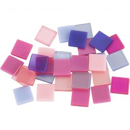 Mini-mosaïques, dim. 10x10 mm, ép. 2 mm, violet/violet foncé, 25 gr/ 1 Pq. [HOB-51927]