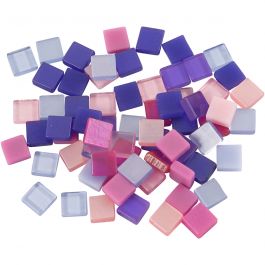 Mini-mosaïques, dim. 5x5 mm, ép. 2 mm, violet/violet foncé, 25 gr/ 1 Pq. [HOB-51928]