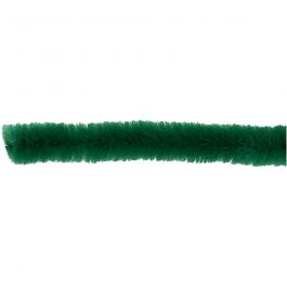 Chenille, L: 30 cm, dikte 6 mm, donkergroen, 50 stuk/ 1 doos [HOB-52092]