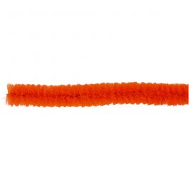 Fil chenille, L : 30 cm, ép. 15 mm, orange, 15 pièces/ 1 Pq. [HOB-52102]