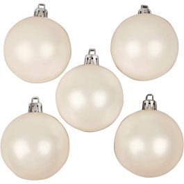 Boules de Noël, d 6 cm, blanc, nacré, 20 pièces/ 1 Pq. [HOB-52164]