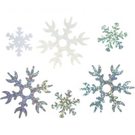 Paillettes, dim. 25+45 mm, bleu clair, argent, blanc, 250 gr/ 1 Pq. [HOB-521771]