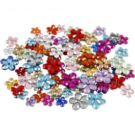 Strasstenen, d 6+10+12 mm, diverse kleuren, 252 stuk/ 1 doos [HOB-522030]