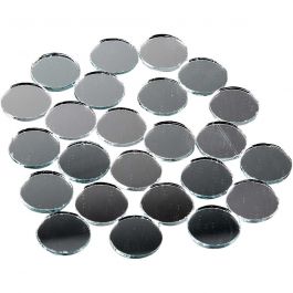Tesselles de mosaïques miroirs, rond, d 18 mm, ép. 2 mm, 400 pièces/ 1 Pq. [HOB-52295]