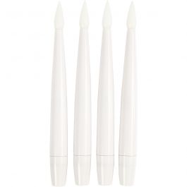 Bougie à LED en forme de sapin de Noël, H : 15,5 cm, d 14 mm, 4 pièces/ 1 Pq. [HOB-52363]