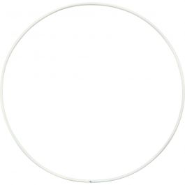 Metalen draadring, d 15 cm, dikte 2 mm, wit, 10 stuk/ 1 doos [HOB-52410]