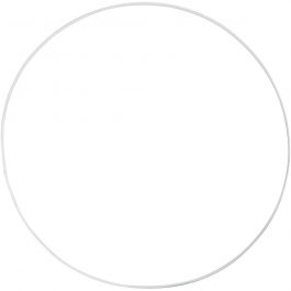 Metalen draadring, d 30 cm, dikte 3 mm, wit, 5 stuk/ 1 doos [HOB-52413]