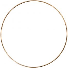 Metalen draadring, d 20 cm, dikte 3 mm, goud, 1 stuk [HOB-52428]