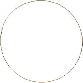 Metalen draadring, d 30 cm, dikte 3 mm, goud, 1 stuk [HOB-52429]