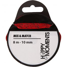 Ruban de satin, L : 10 mm, rouge, 8 m/ 1 rouleau [HOB-524603]