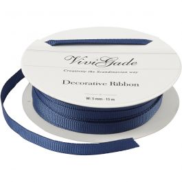 Ruban décoratif, L : 6 mm, bleu, 15 m/ 1 rouleau [HOB-52478]