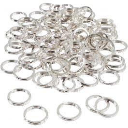 Splitring, d 15 mm, verzilverd, 100 stuk/ 1 doos [HOB-52605]