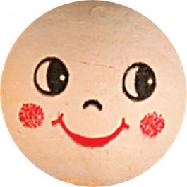 Boules de coton avec visages, d 22 mm, beige clair, 10 pièces/ 1 Pq. [HOB-542220]