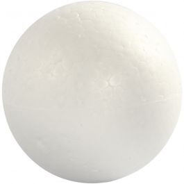 Boules en polystyrène, d 8cm, blanc, 5 pièces/ 1 Pq. [HOB-543080]