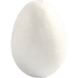 Oeufs en polystyrène, H: 6cm, blanc, 5 pièces/ 1 Pq. [HOB-543200]