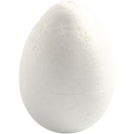 Oeufs en polystyrène, H: 10cm, blanc, 5 pièces/ 1 Pq. [HOB-543220]