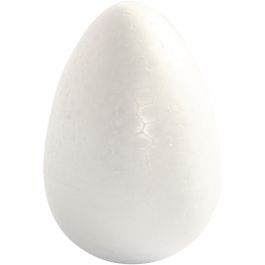 Oeufs en polystyrène, H: 12cm, blanc, 5 pièces/ 1 Pq. [HOB-543231]
