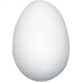 Oeufs en polystyrène, H: 12cm, blanc, 25 pièces/ 1 Pq. [HOB-54323]