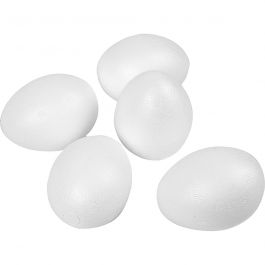 Oeufs en polystyrène, H: 8cm, blanc, 50 pièces/ 1 Pq. [HOB-543241]