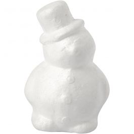 Bonhomme de neige, H: 17cm, blanc, 1 pièce [HOB-54338]